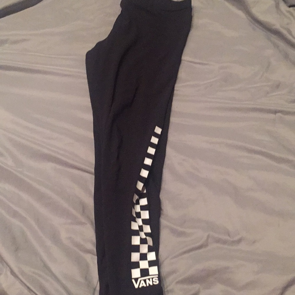 Black vans checker side leggings